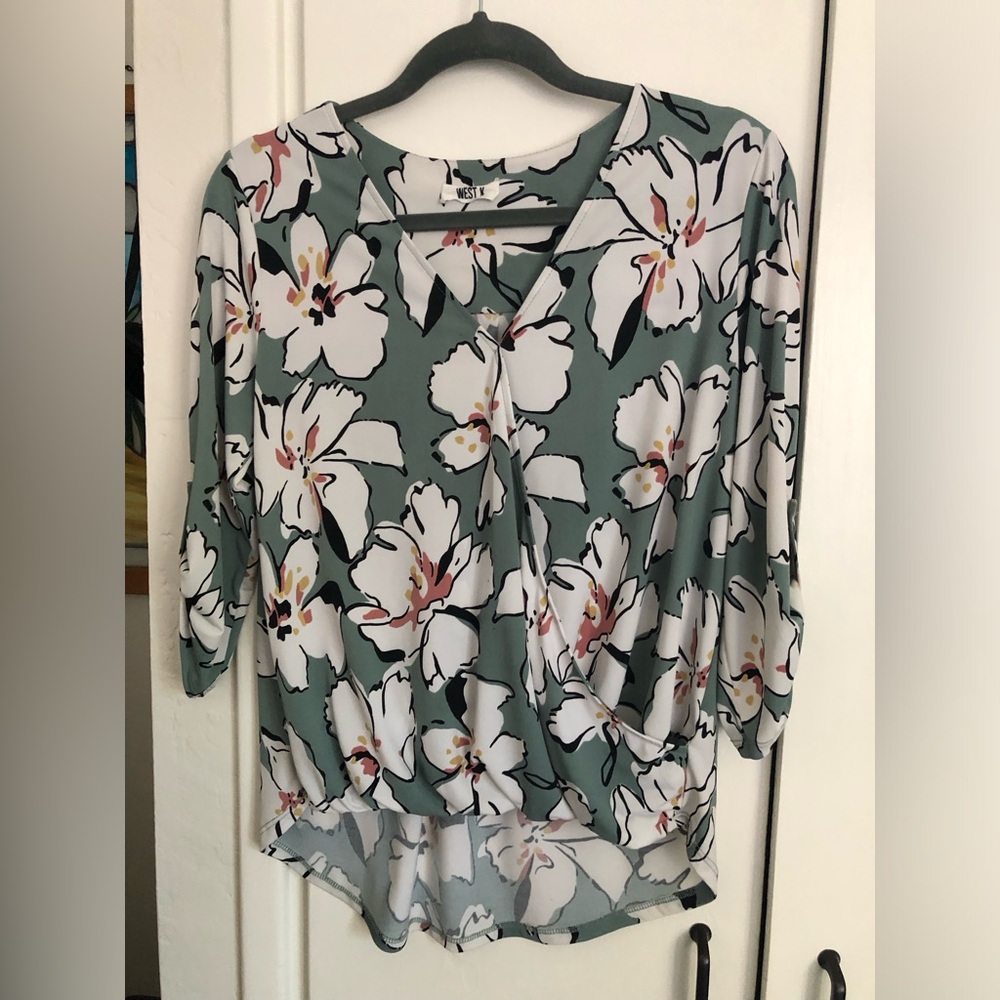 Floral Green Blouse